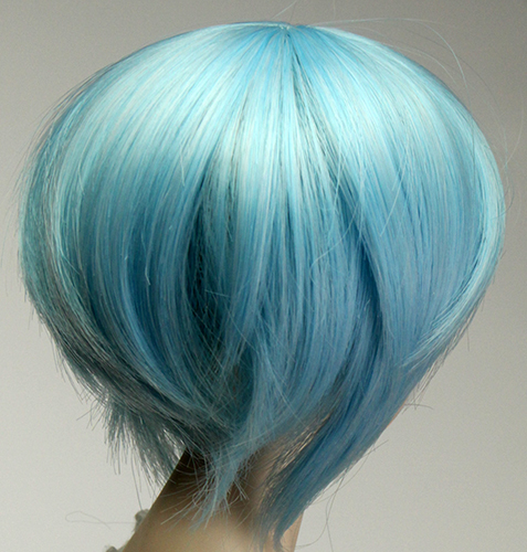 PARABOX Online shop]【doll wig】 inch long-side short hair (heat-resistant  type) mixed blue